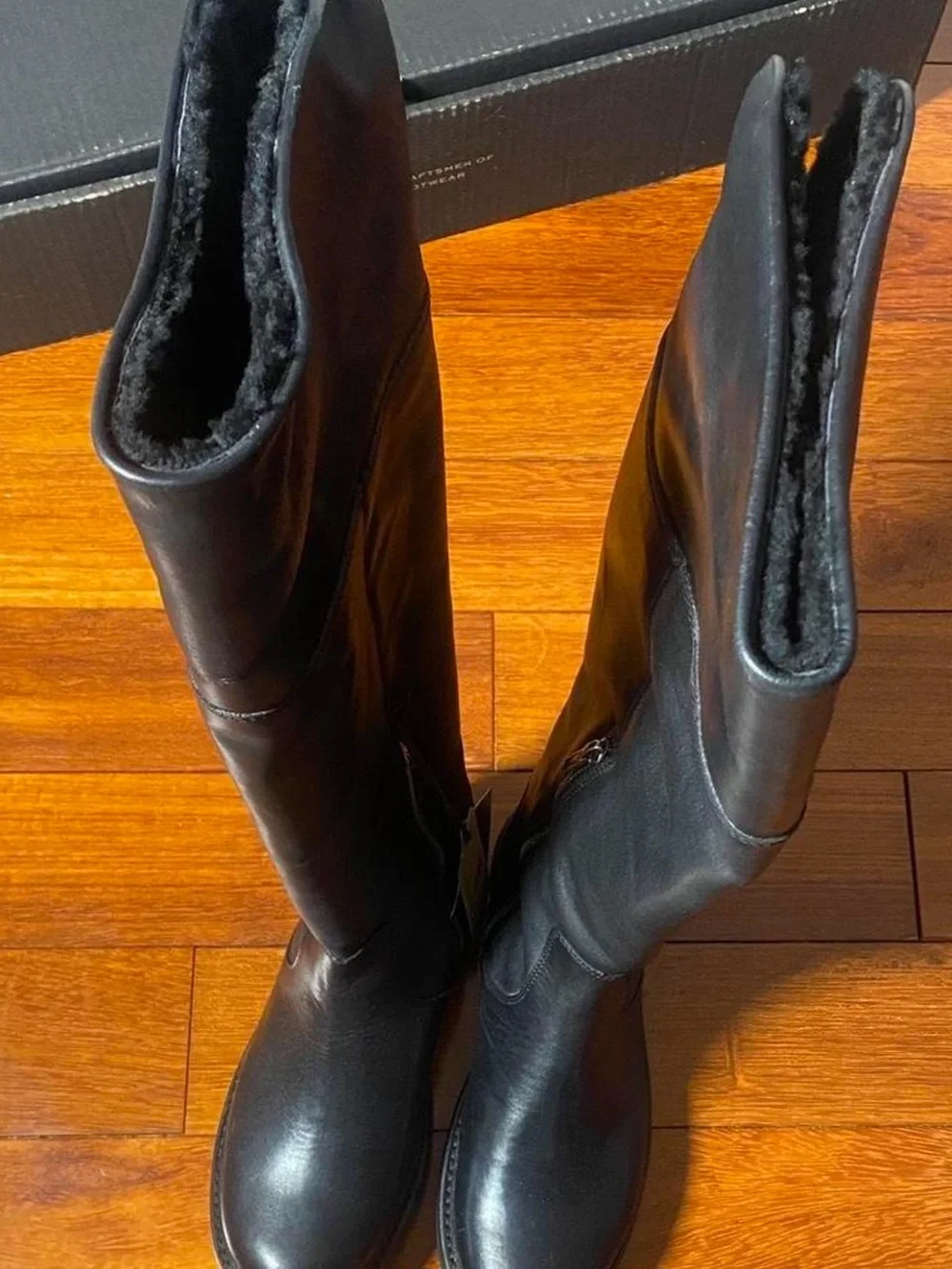 Weatherproof Black Over-the-Knee Leather Boots